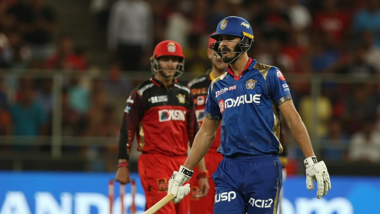 Editorial image of a bowler in his delivery stride under floodlights, supporting the desk's read on the Bhuvneshwar Kumar spell